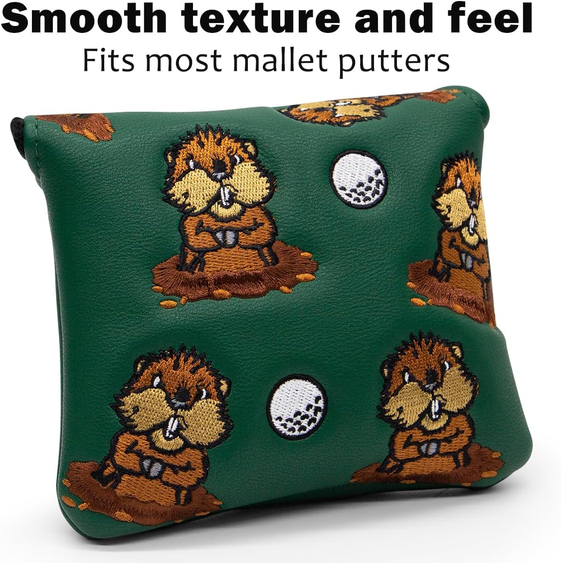 Barudan Golf Groundhog Golf Driver Head Cover Headcover 3 Wood Cover Hybrid Headcover Putter Head Cover -Fairway Rescue Wood Head Cover fits for Cobra, Taylormade, Ping