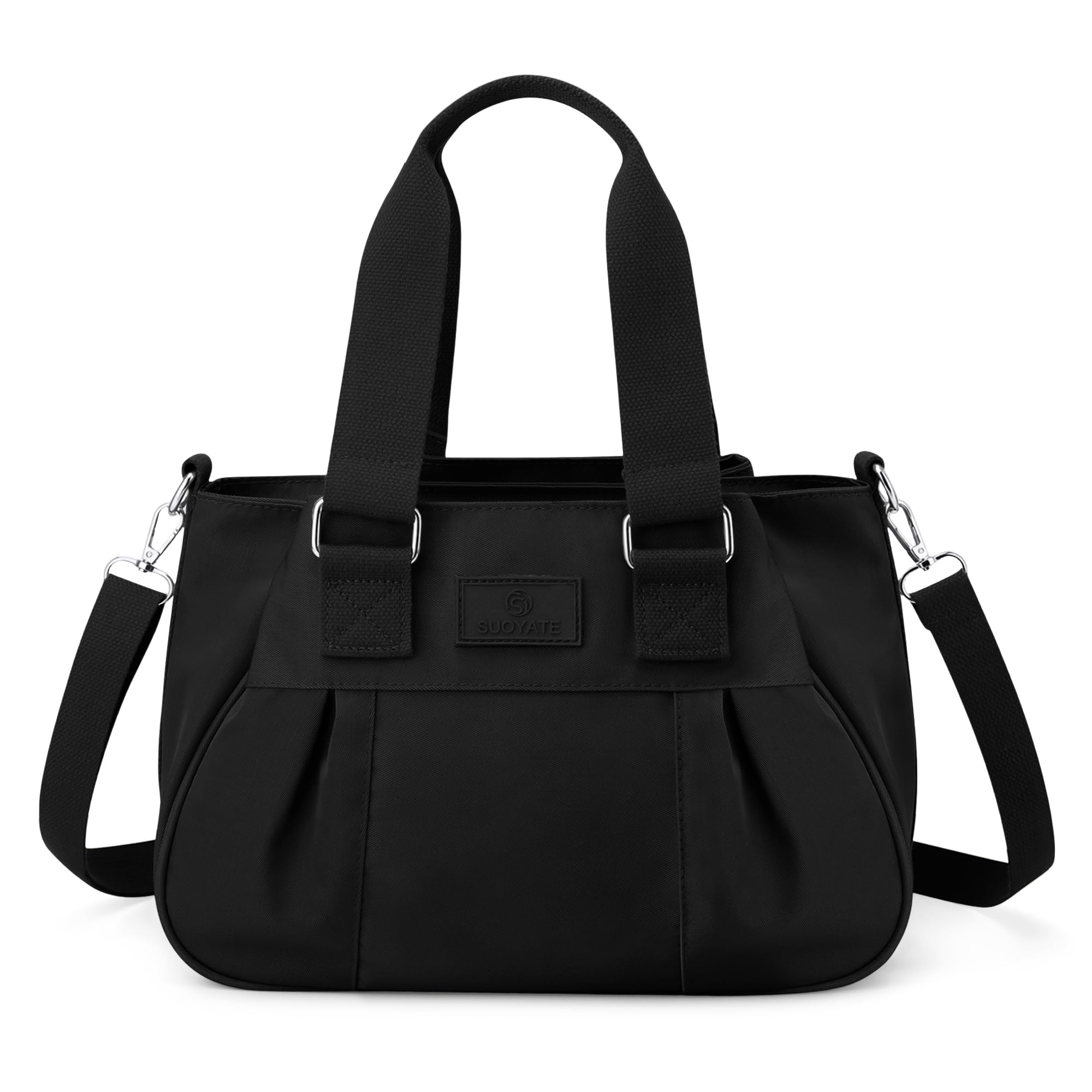 Donna Borsa Tracolla Moda Borsa Viaggio Borse Leggero Mano Borsetta Messenger Bag per Shopper Casual Lavoro Vacanze Impermeabile Nylon Nero