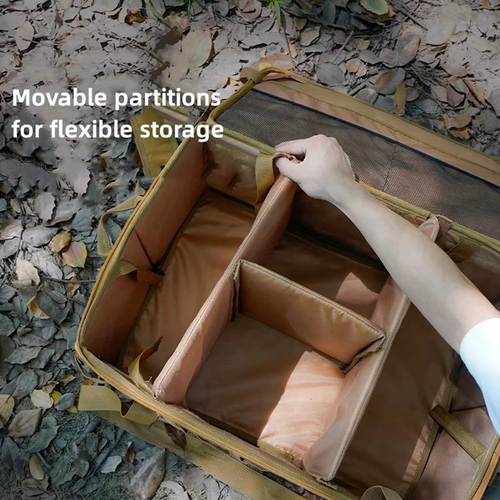 Bolsa de Picnic, Organizador para Acampar Al Aire Libre, Bolsa de Gran Capacidad para Picnic en la Playa, Viajes por Carretera, Actividades Familiares, Color Negro
