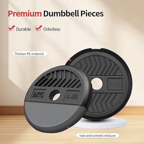 Miniatura 3 de Mancuernas ajustables, juego de pesas libres de 102030406080 libras con conector, juego de mancuernas 4 en 1 que se utiliza como barra, pesas rusas