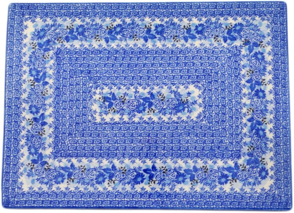 Polmedia Polish Pottery Cookie Sheet UNIKAT - Frosted Bouquet Pattern Handmade in Boleslawiec Poland by Ceramika Artystyczna + Certificate of Authenticity