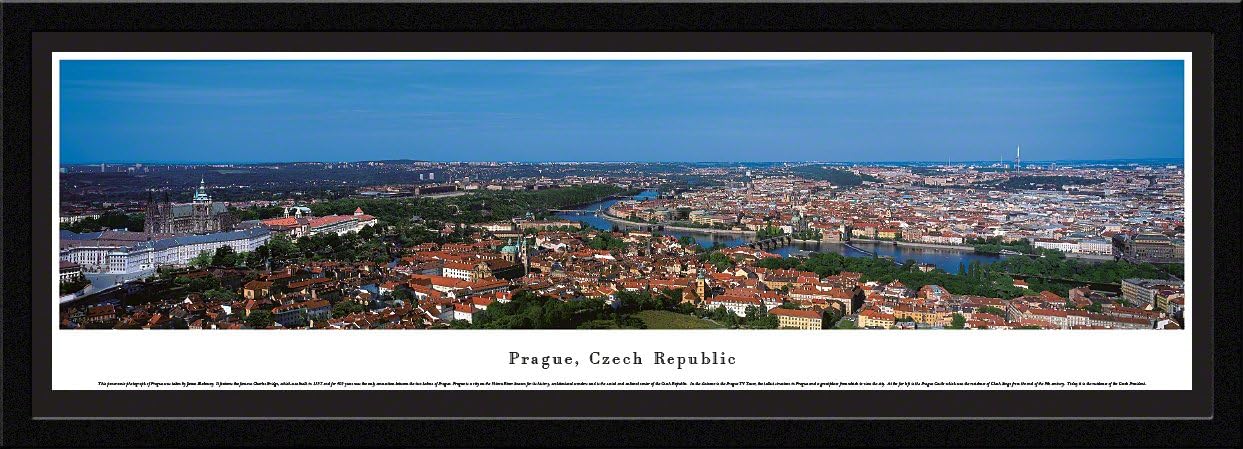 Prague, Czech Republic - Blakeway Panoramas Skyline Posters with Select Frame