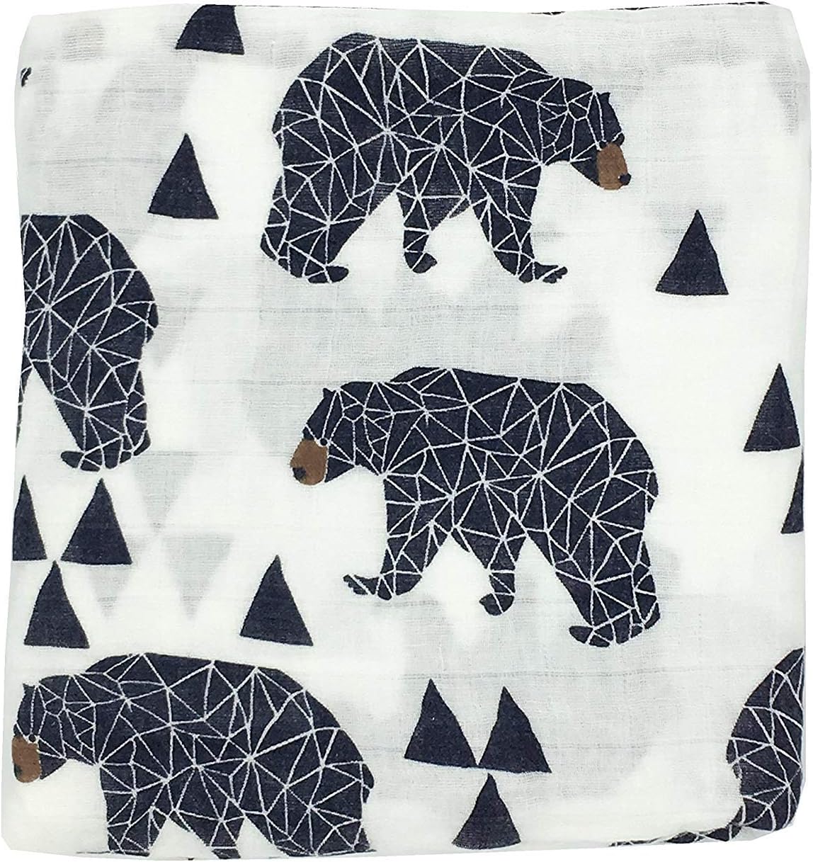 HGHG Soft Organic Cotton Baby Swaddle Blankets Bedding Infant Swaddle Towel Multifunctional Envelopes 47x47 Bear Wraps Nursing Cover BurpCloth (Bear)