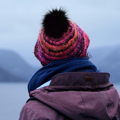 Miniatura 5 de 40 pompones de piel sintética de 4 pulgadas para sombreros, sombrero de punto con lazo elástico, 20 colores extraíbles de ganchillo para zapatos,