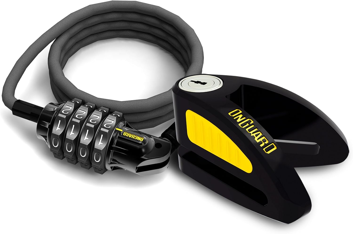 Onguard Boxer Disc Lock DT with Combo Cable, Black, 10mm, 8110 (8052 + 8062) Bike