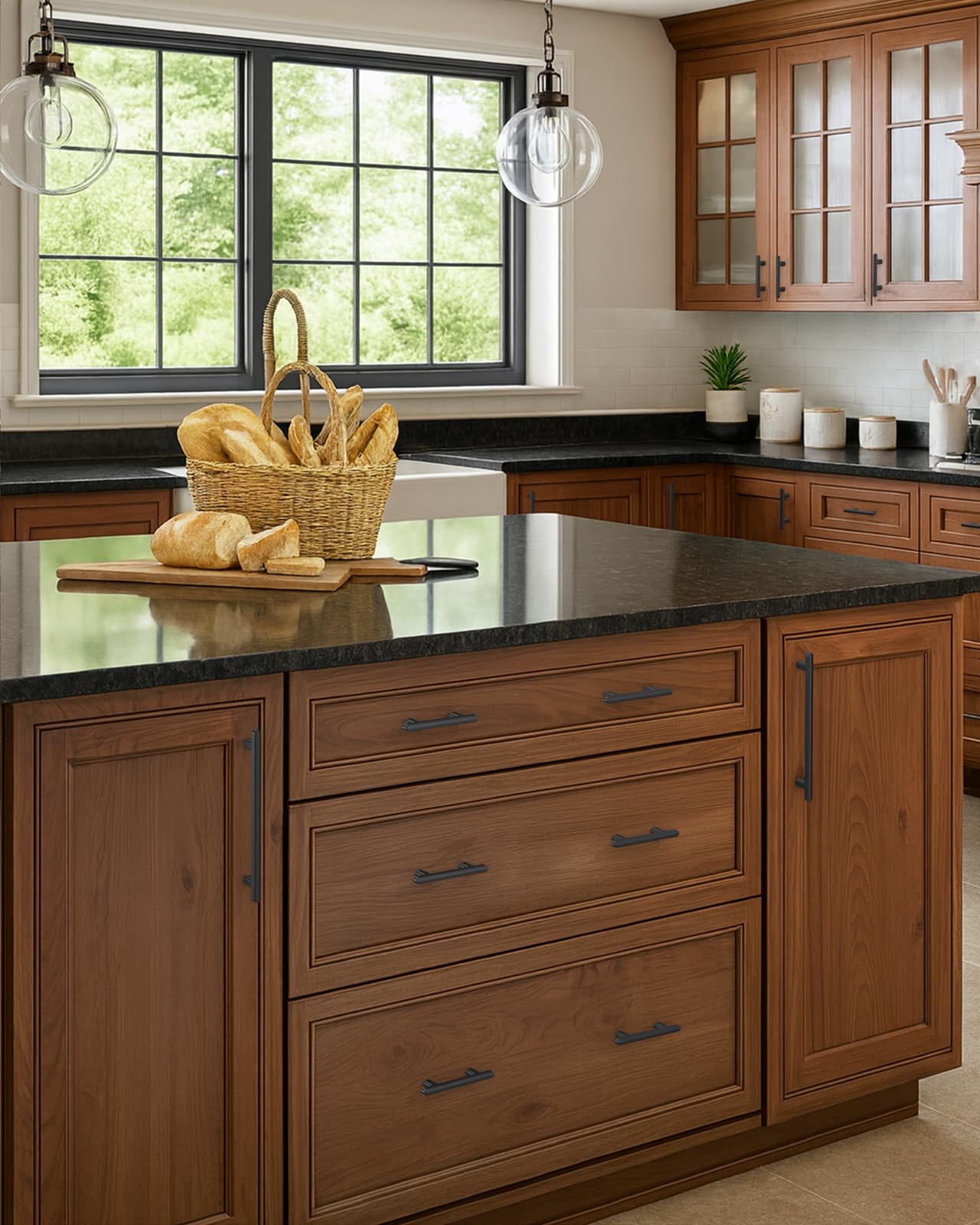 CK0084 - Paquete de 10 tiradores negros de 3-3/4 pulgadas (96 mm) para gabinetes, cajones y aparadores, accesorios para armarios de baño, color negro mate