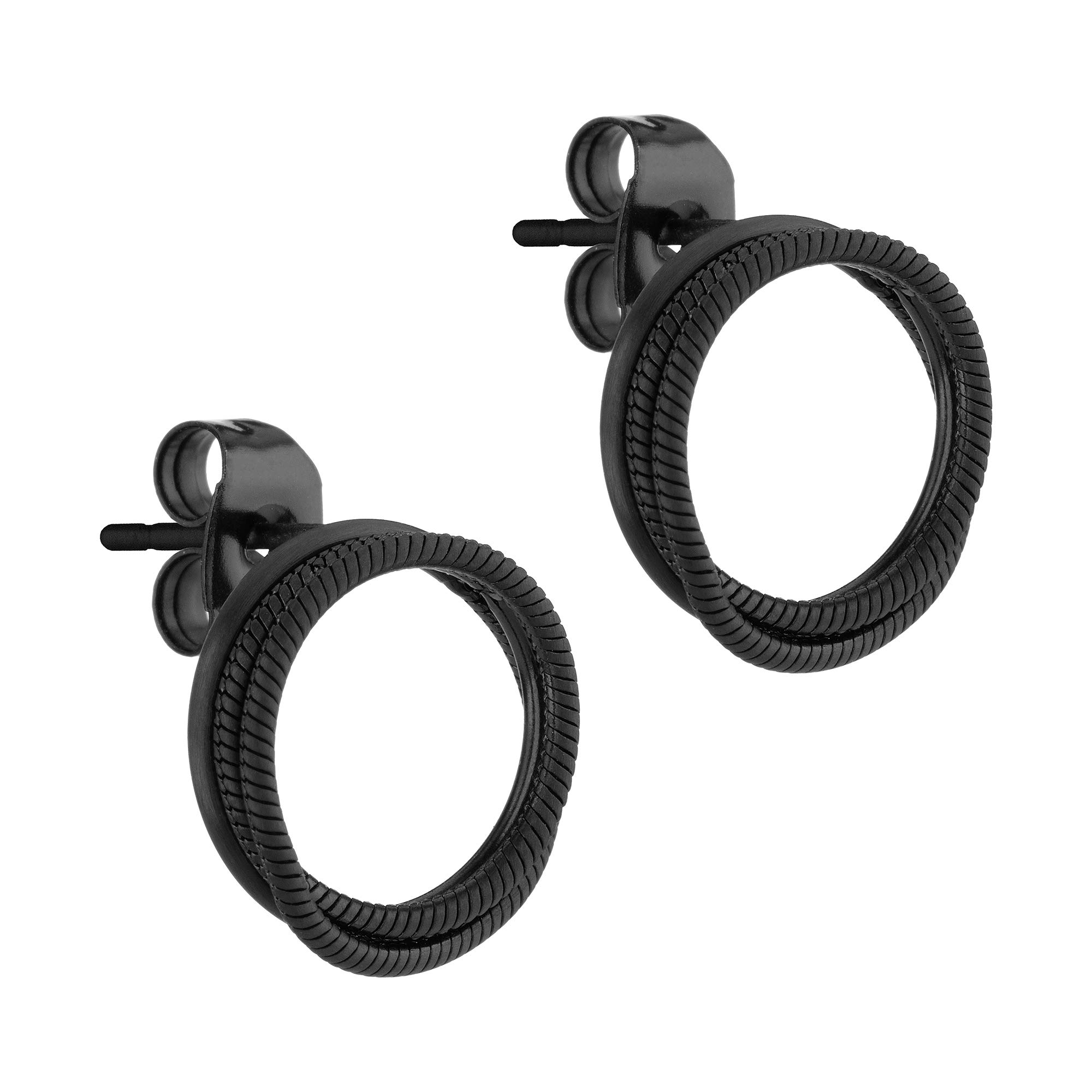 Liebeskind Berlin LJ 1485 E 26 Hoop Earrings IP Black, 3 cm