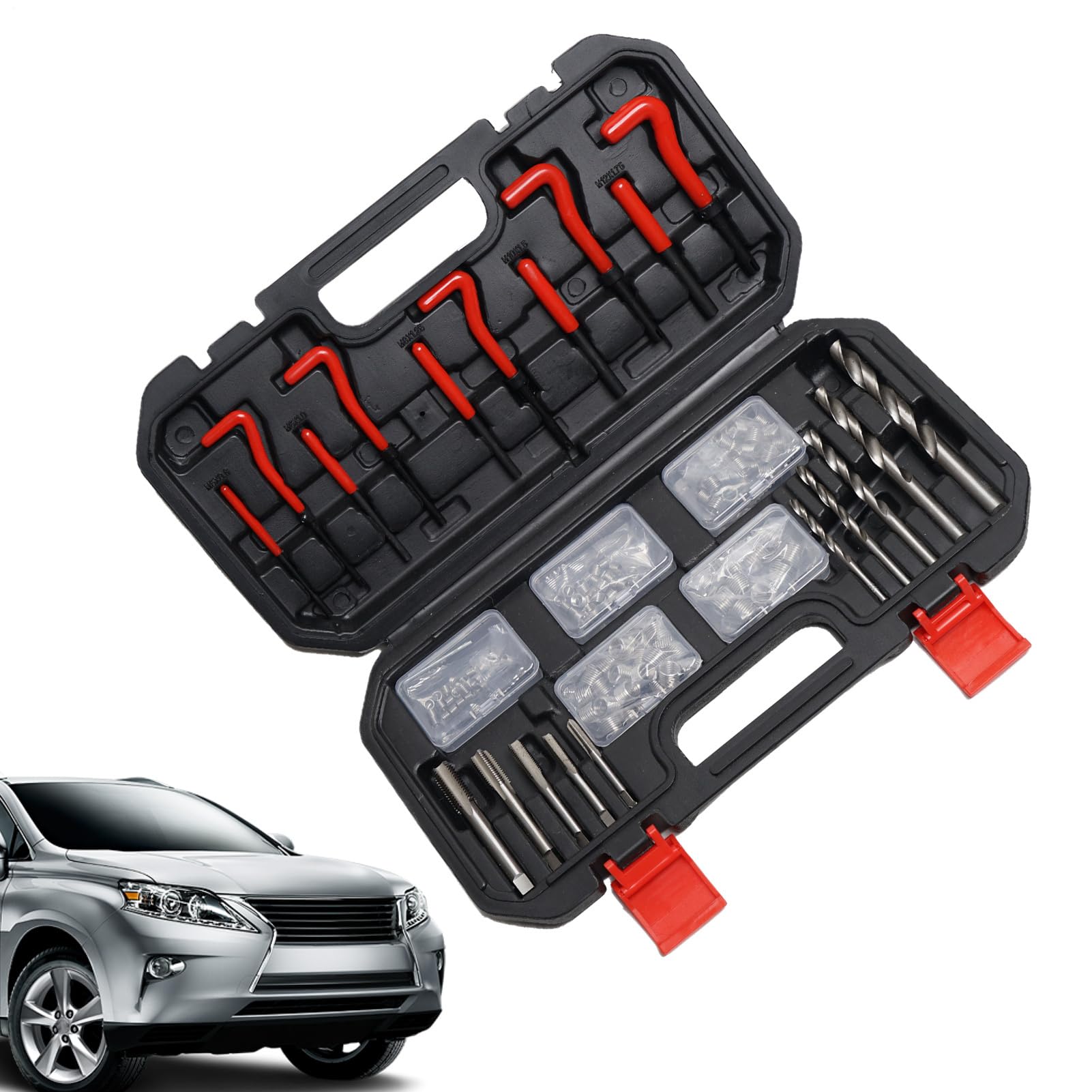 Kit de Roscado Reparación Rápida de Alta Resistencia | Kit de reparación de roscas para motor de automóvil Para vehículos industriales, maquinaria, culatas y taller