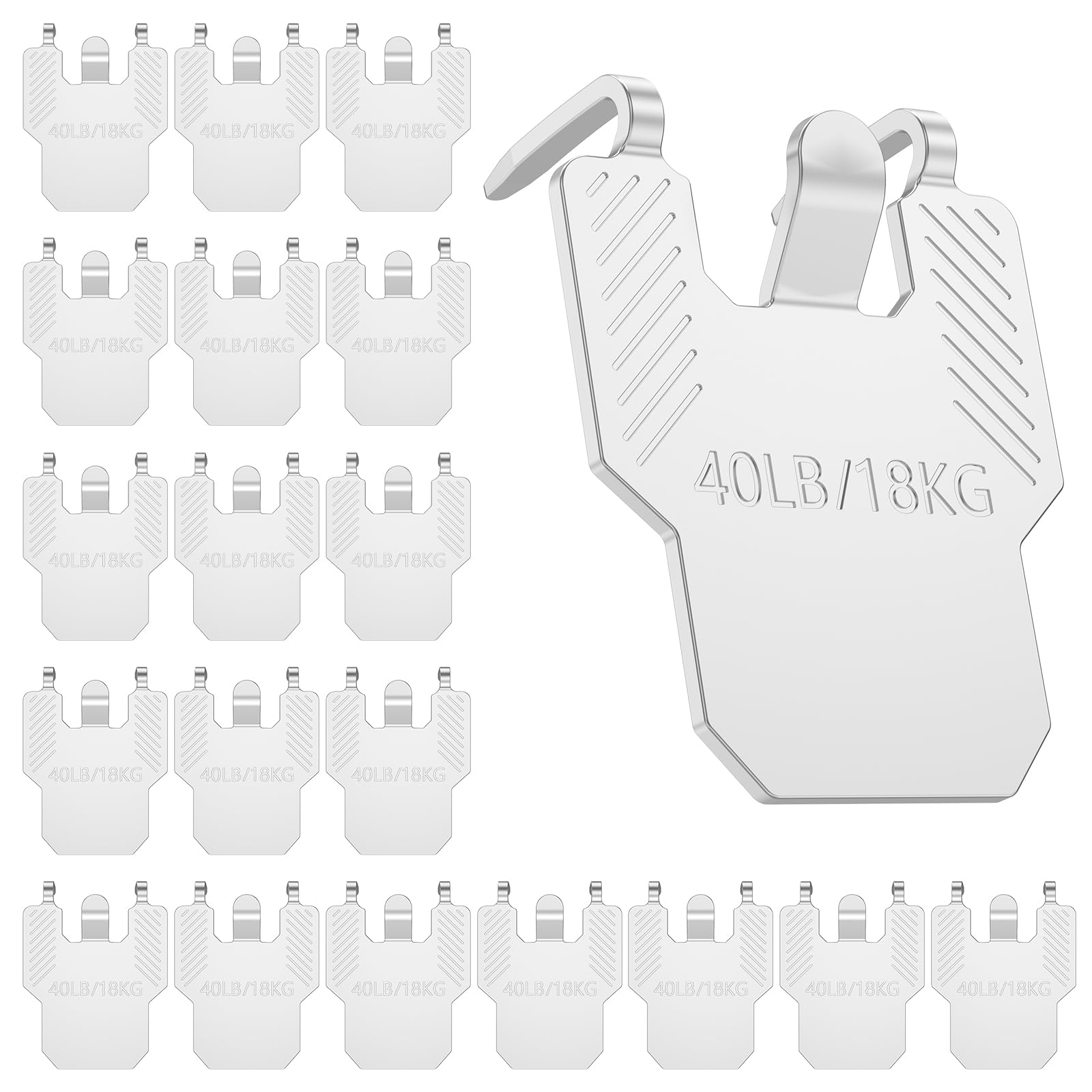 20pcs Drywall Picture Hanging Claw, Metal No Nails Required Wall Picture Hangers Claws Plasterboard Mirror Hooks Holds up to 40lb for Photo Frame Mirror Artwork Kit