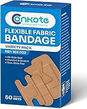 Conkote High Elasticity Bandages - Assorted Sizes for Finger & Knuckle Protection, 50 Count Variety Pack, Latex-Free, Comfort Fit, Long-Lasting Adhesive
