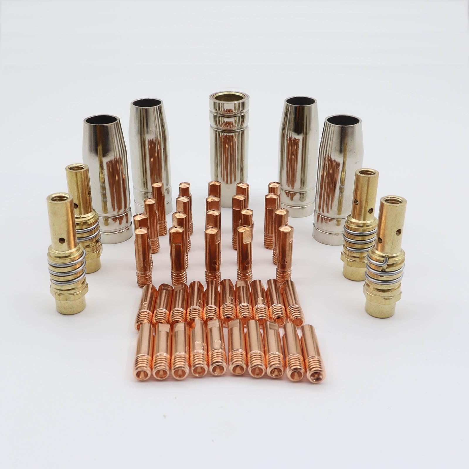 NEMITOFO Mig Welder MB15 AK MIG Welding Gun Accessory Kit 49PCS Contact Tip 0.035" 0.8MM, M6 Tips Holder Difuser Gas Nozzles Welder Replacement Parts