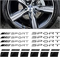 Vista 8 de Kewucn 14 calcomanías para automóvil, logotipo deportivo, calcomanías para la parte trasera del automóvil y calcomanías de espejo, rayas Amarillo