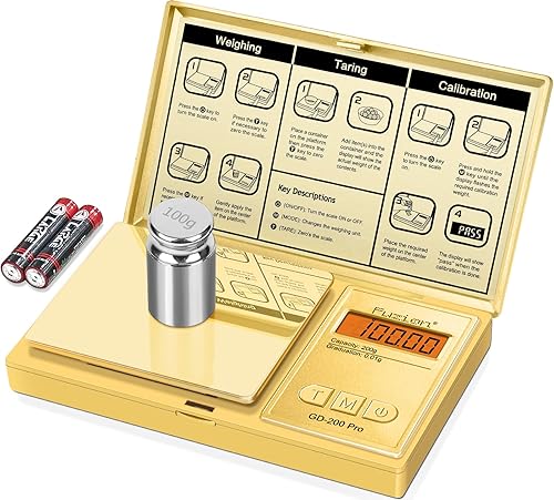 Miniatura 16 de Fuzion - Báscula de gramos, báscula de bolsillo con precisión de 0.01 gramos, báscula digital pequeña de 200g para alimentos, joyería, hierbas,
