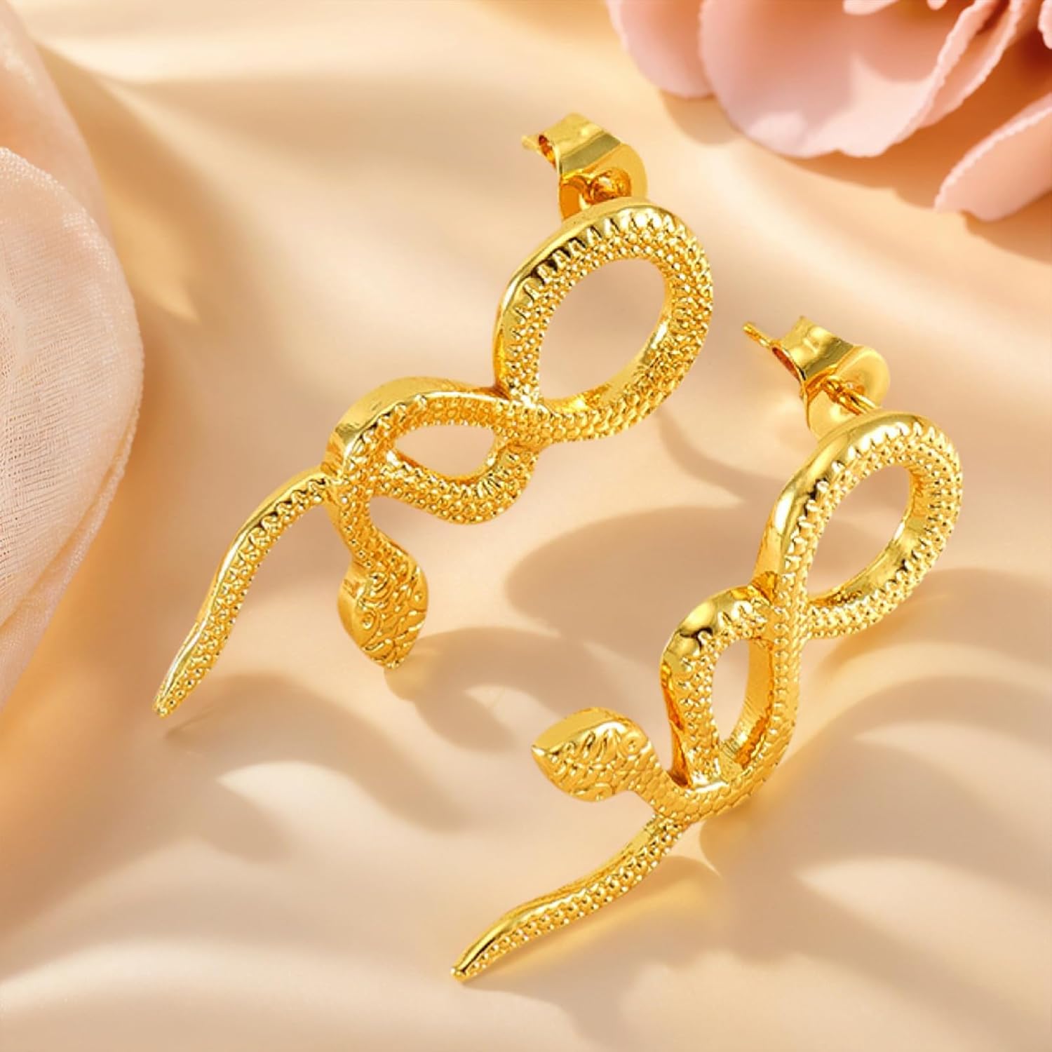 Snake Earrings for Women, 14K Gold/Silver Plated Snake-Shaped Earrings Dainty & Stylish Jewelry - Image 4