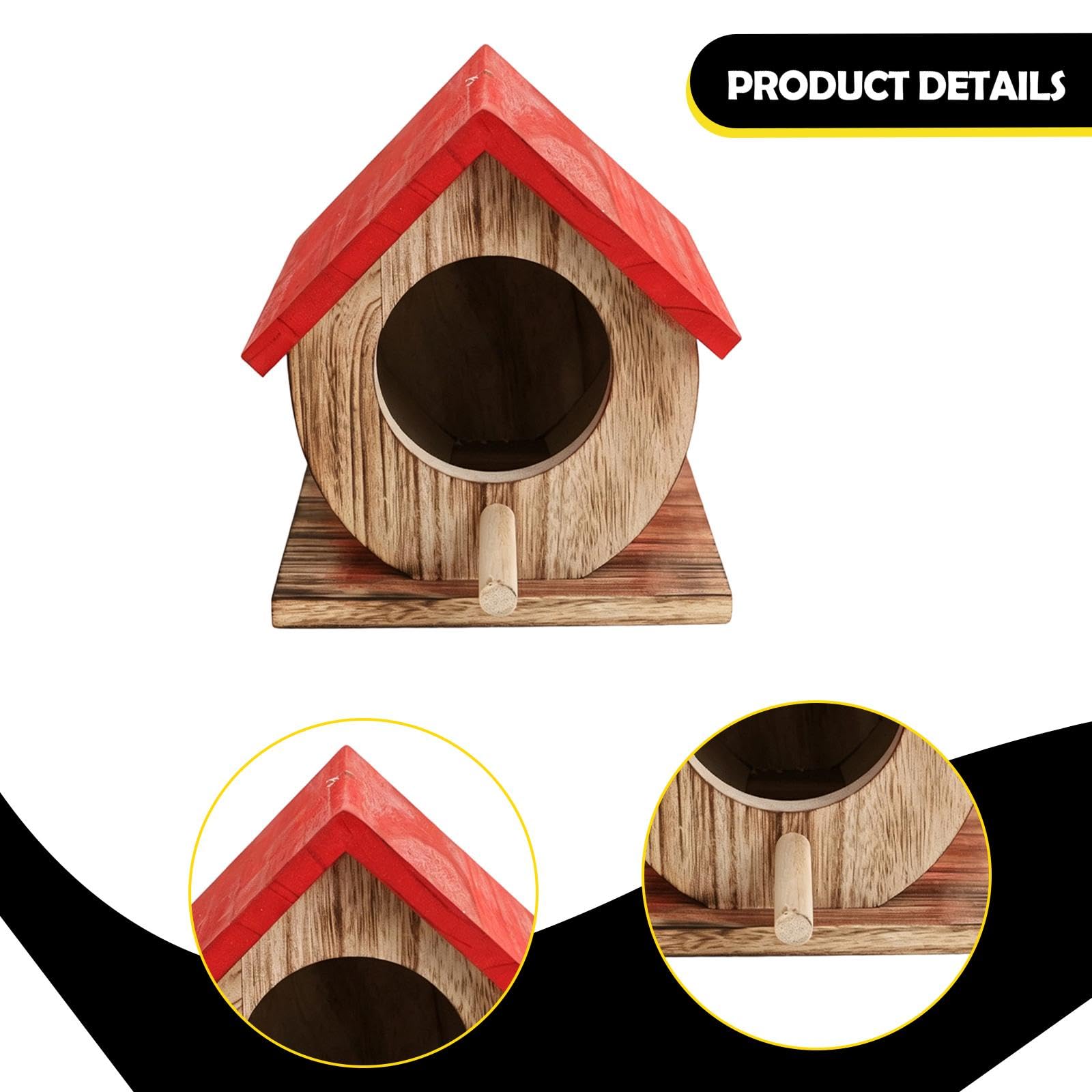 Casetta per Uccelli Realizzata in [Materiale], Casetta per Uccelli Portatile da Appendere, per Giardino, Terrazzo O Finestra, Rosso