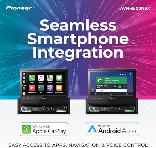 Miniatura 3 de Pioneer AVH-3500NEX 7" Motorized Touchscreen, Single Din – Wired Apple CarPlay & Android Auto, Bluetooth, Backup Camera, HD Radio, SiriusXM, FLAC,