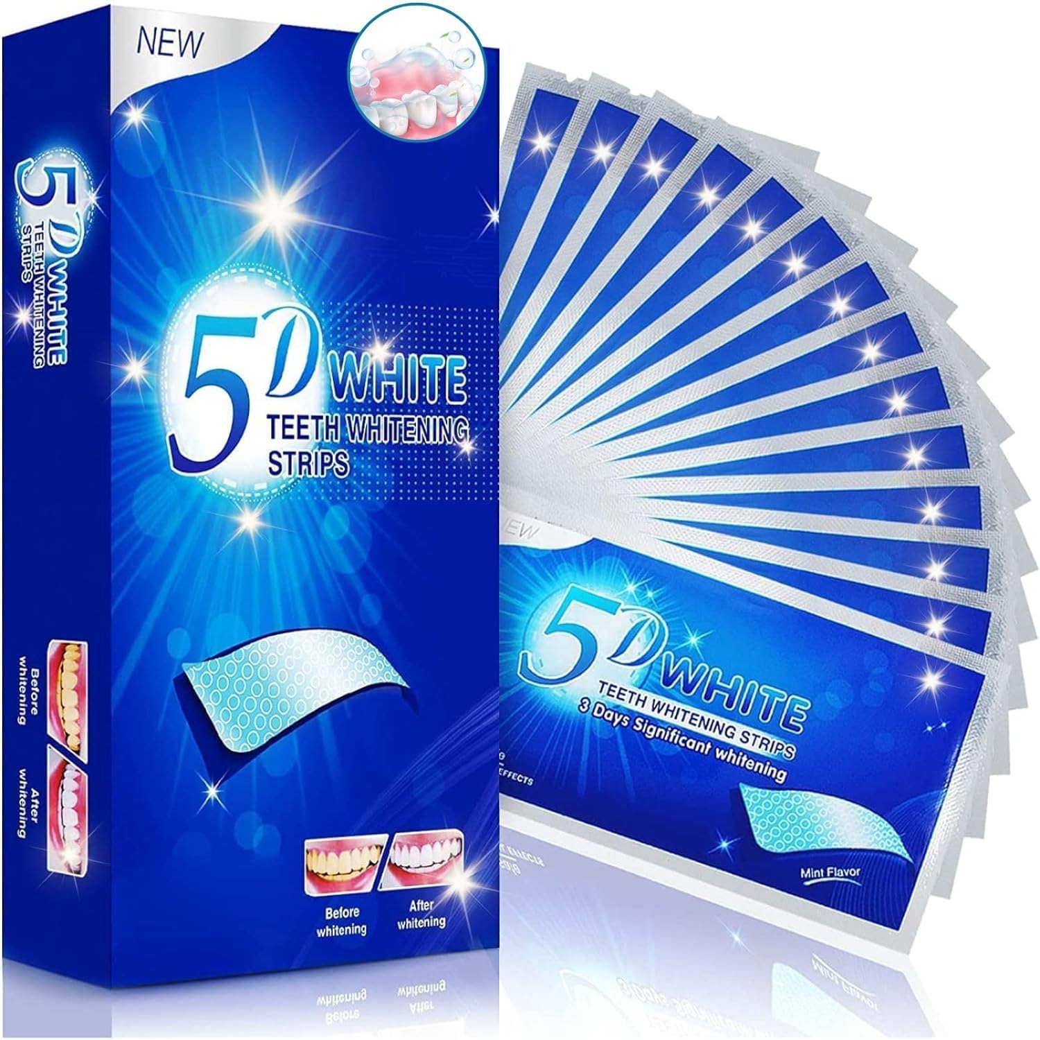 LonimiaTeeth Whitening Kit, 28 PCS Whitening Strips, Effective Teeth Whitening, Reduces Sensitivity, Mint Flavor
