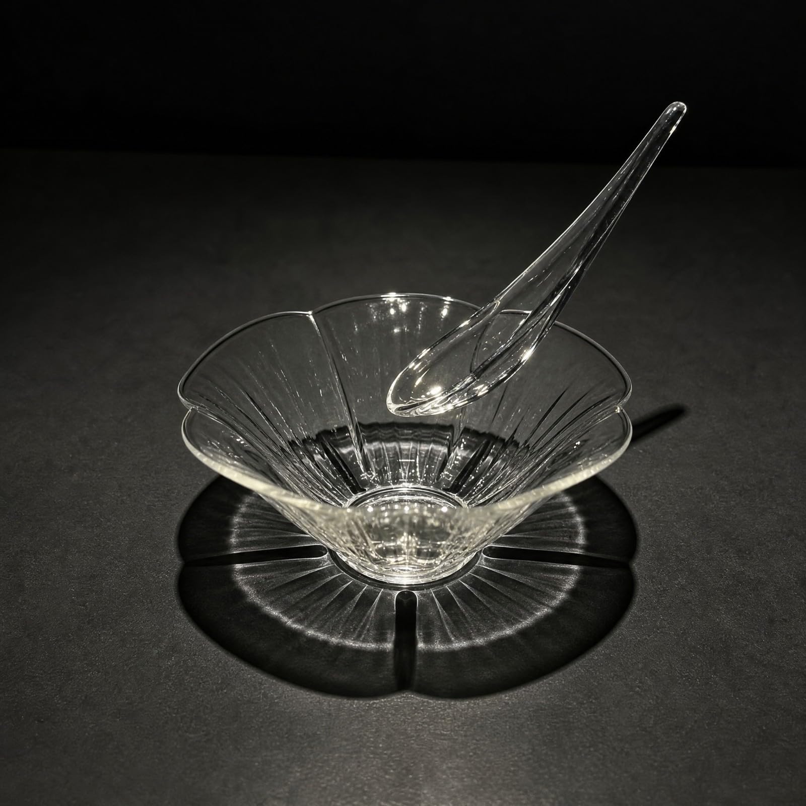 predolo Insalatiera in con Bordo a Petali Ciotola da Portata con Cucchiaio Elegante per Buffet, Ristorante