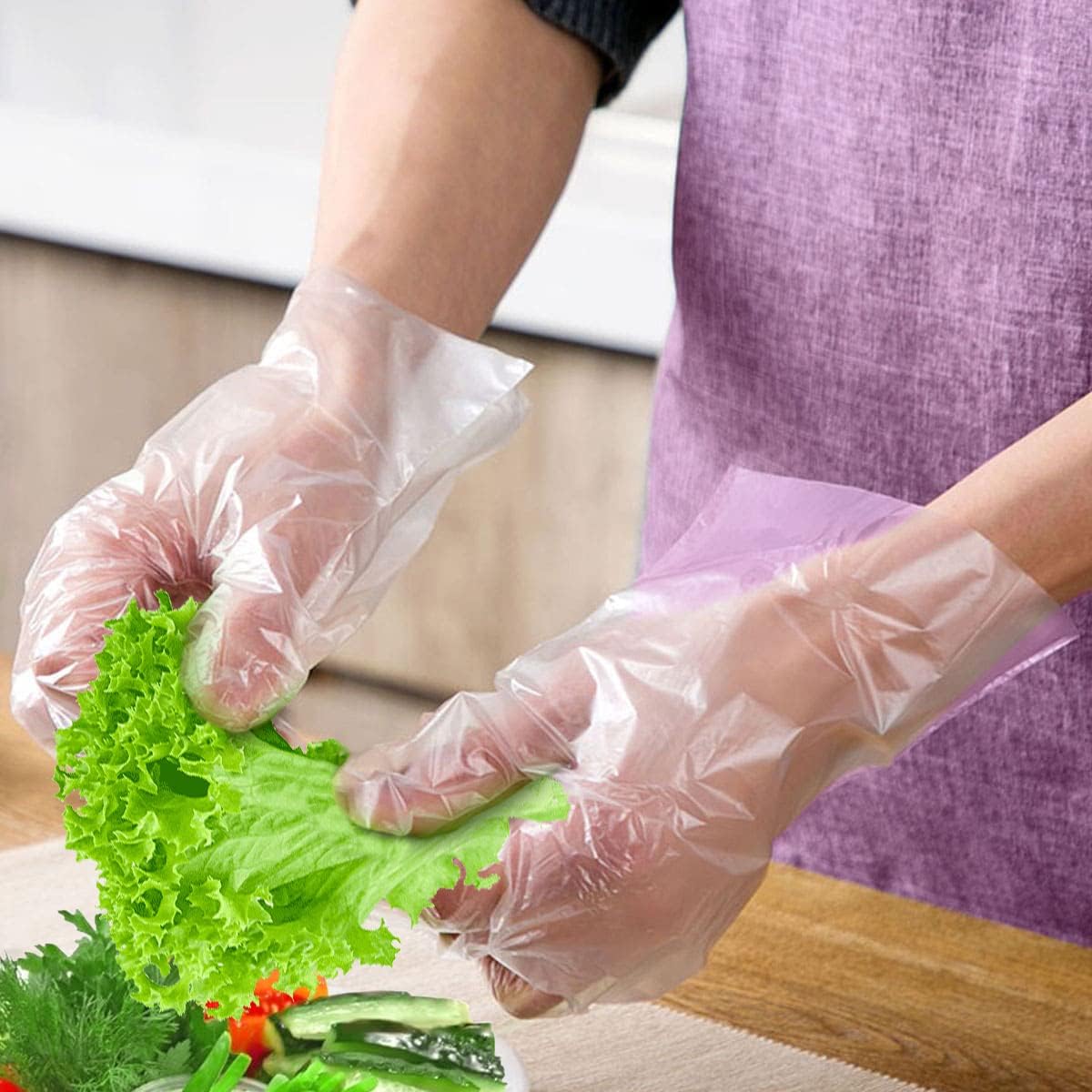 APQ Clear Non-Steril Polyethylene Gloves for Cleaning, Cooking, Supermarkets.