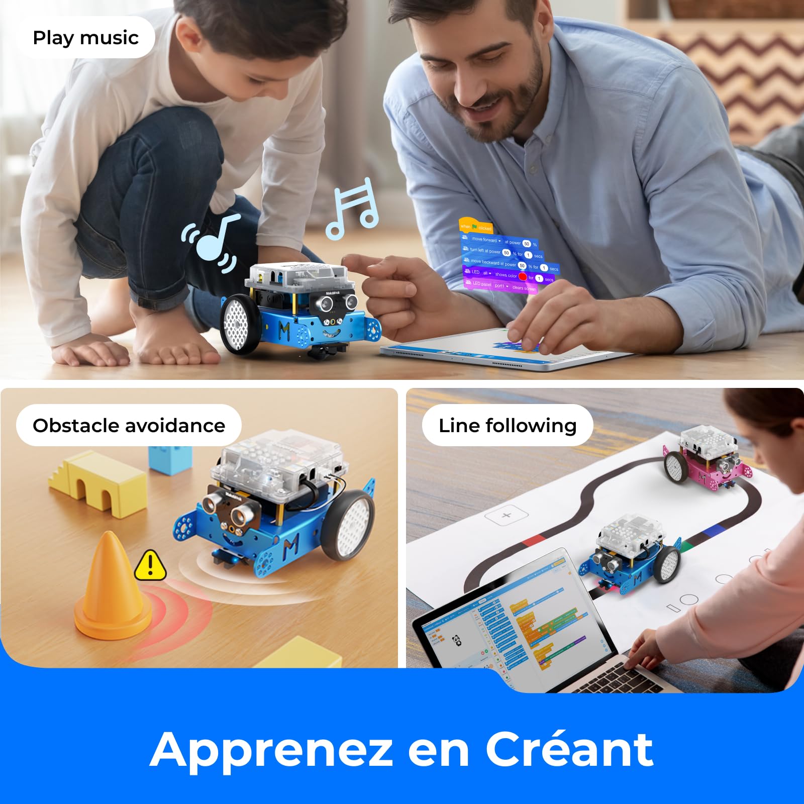 Makeblock mBot Robot Programmable Enfant, Robots Électroniques pour Enfants Apprenez à Coder avec Scratch et Arduino, Jouet pour Enfant 8 Ans+