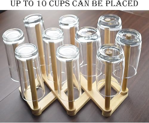 Miniatura 8 de Estante de secado retráctil de bambú para botellas y platos, soporte para escurridor de botellas de agua deportivas y tazas, estante de secado de