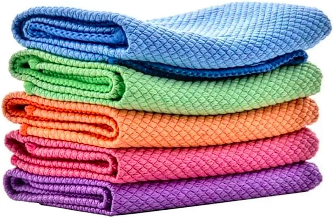 SIMFA Microfiber Cleaning Cloth Extra Soft and Absorbent Size 15.8 x 15.8 inches Extra Durable Microfiber Cleaning Cloth for Cars Windows and Kitchen Pack of 6