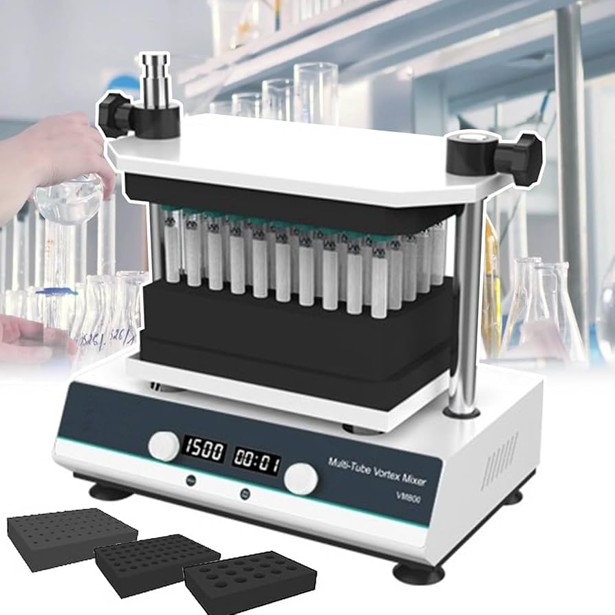 多機能ミキサー 3つの容器付き Amazon.co.jp: 実験室用マルチチューブボルテックスミキサー、3