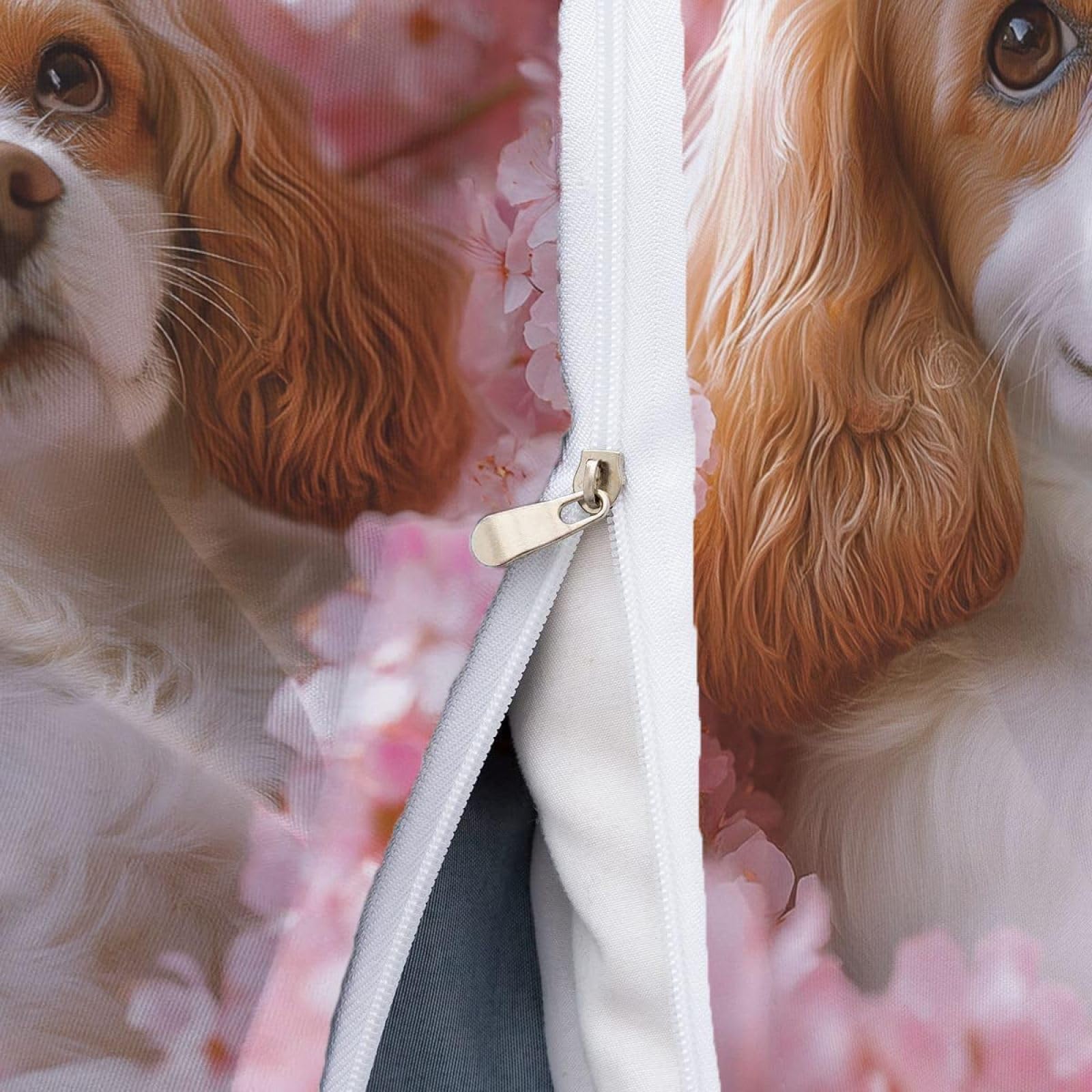 Zestaw pościeli na kołdrę Cocker Spaniel w rozmiarze king size, z zapięciem na zamek błyskawiczny, zestaw pościeli dla dzieci, miękka, hipoalergiczna poszewka na kołdrę z mikrofibry, 230 x