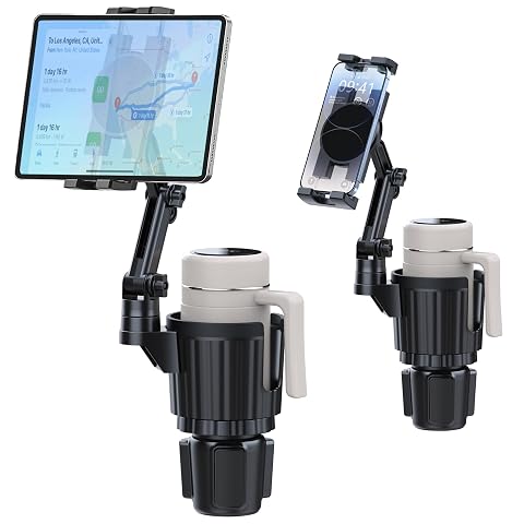 Peastrex Cup Holder Tablet Mount Ipad Cup Holder Car Mount with Adjustable Arm for Tablet iPhone 3-11in iPad