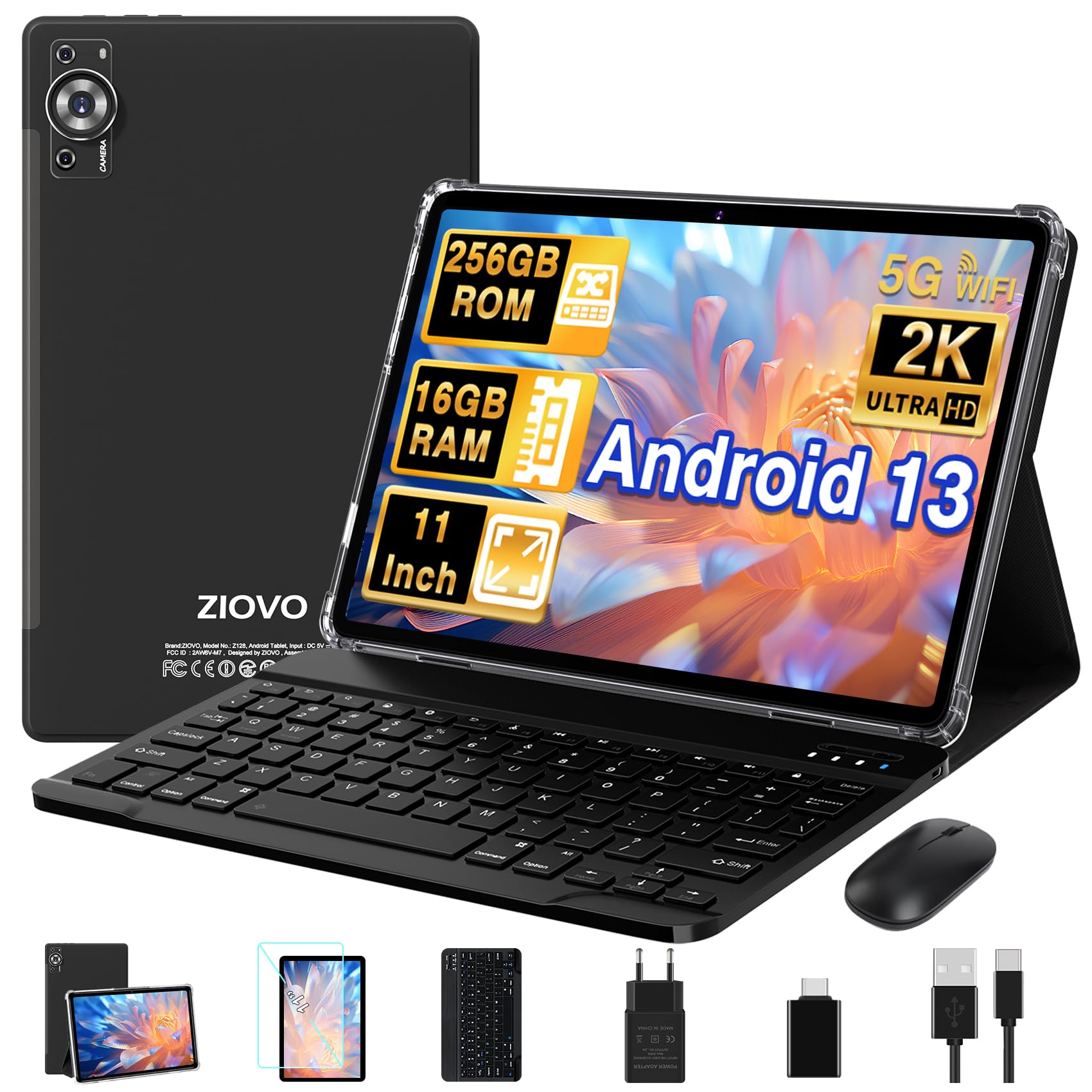 ZIOVO 2025 Neueste Tablet 11 Zoll 16GB RAM+256GB ROM/TF 1TB