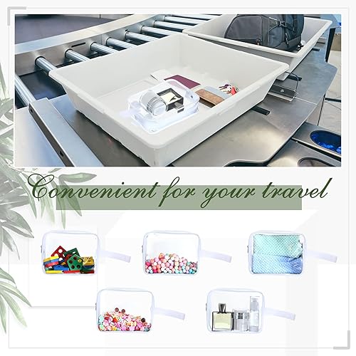 Miniatura 5 de Silkfly 24 piezas de bolsa de aseo transparente de plástico PVC bolsa de cosméticos de viaje con correa de asa bolsa de maquillaje transparente para