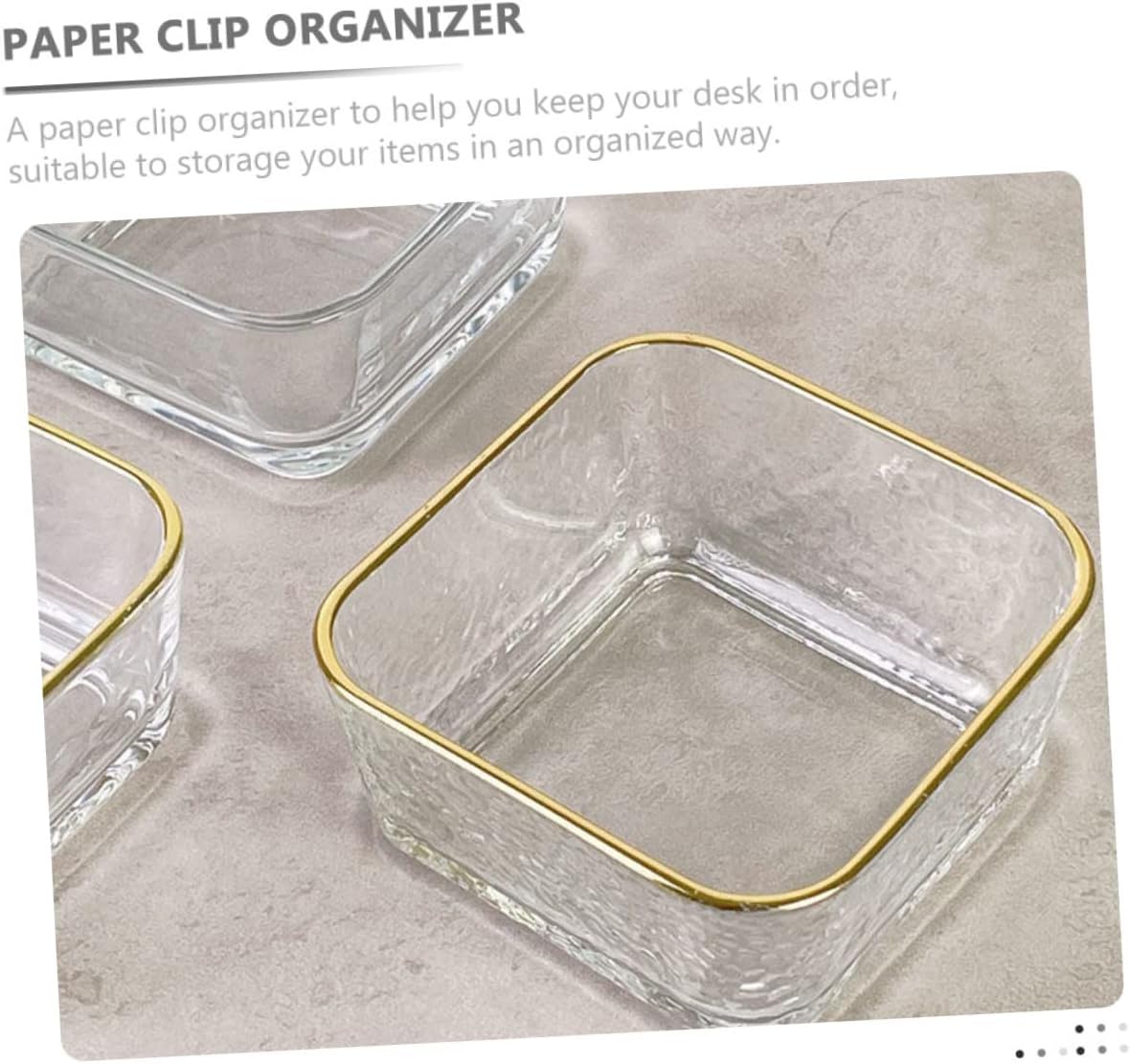 Paper Clip Dispenser Elegant Trim Versatile Glass Bowl Organizer for Office Desk Accessories for Paper Clips