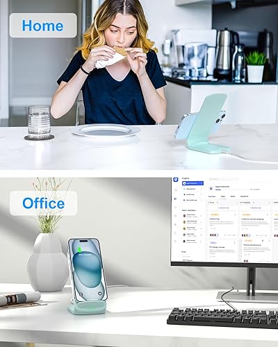 Miniatura 7 de NANAMI Cargador inalámbrico rápido mejorado, soporte de carga inalámbrico certificado Qi para Samsung Galaxy S24S23S22S21S20S10S9Note 20 y cargador