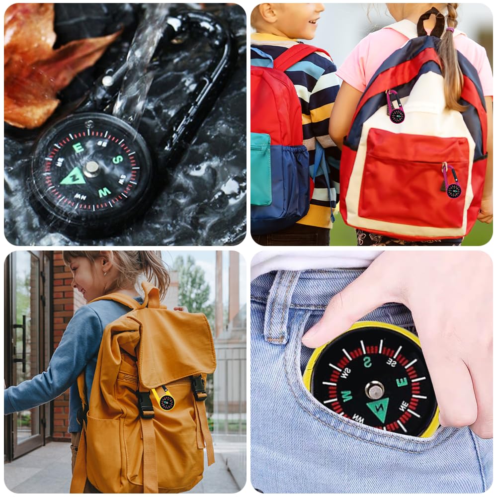Sikweny Kompass Set 11 Stück - Mini Kompass Mit Karabiner Für Outdoor