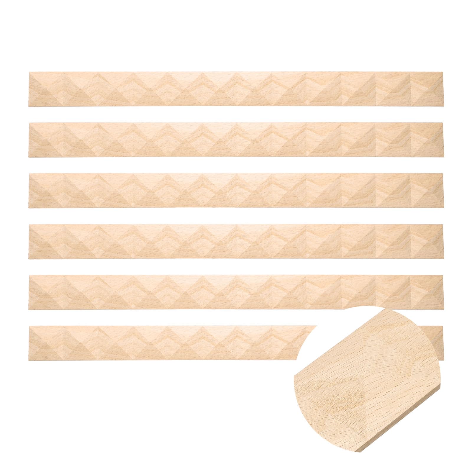 sourcing map 6Pcs 35mm Decorative Wood Trim,Unfinished 3D,Pyramid-Shaped