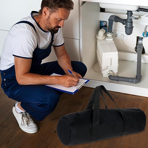 Miniatura 6 de Bolsas de herramientas pequeñas de 12 pulgadas para hombres, bolsa de herramientas de lona de gran capacidad, bolsa de herramientas de boca ancha,