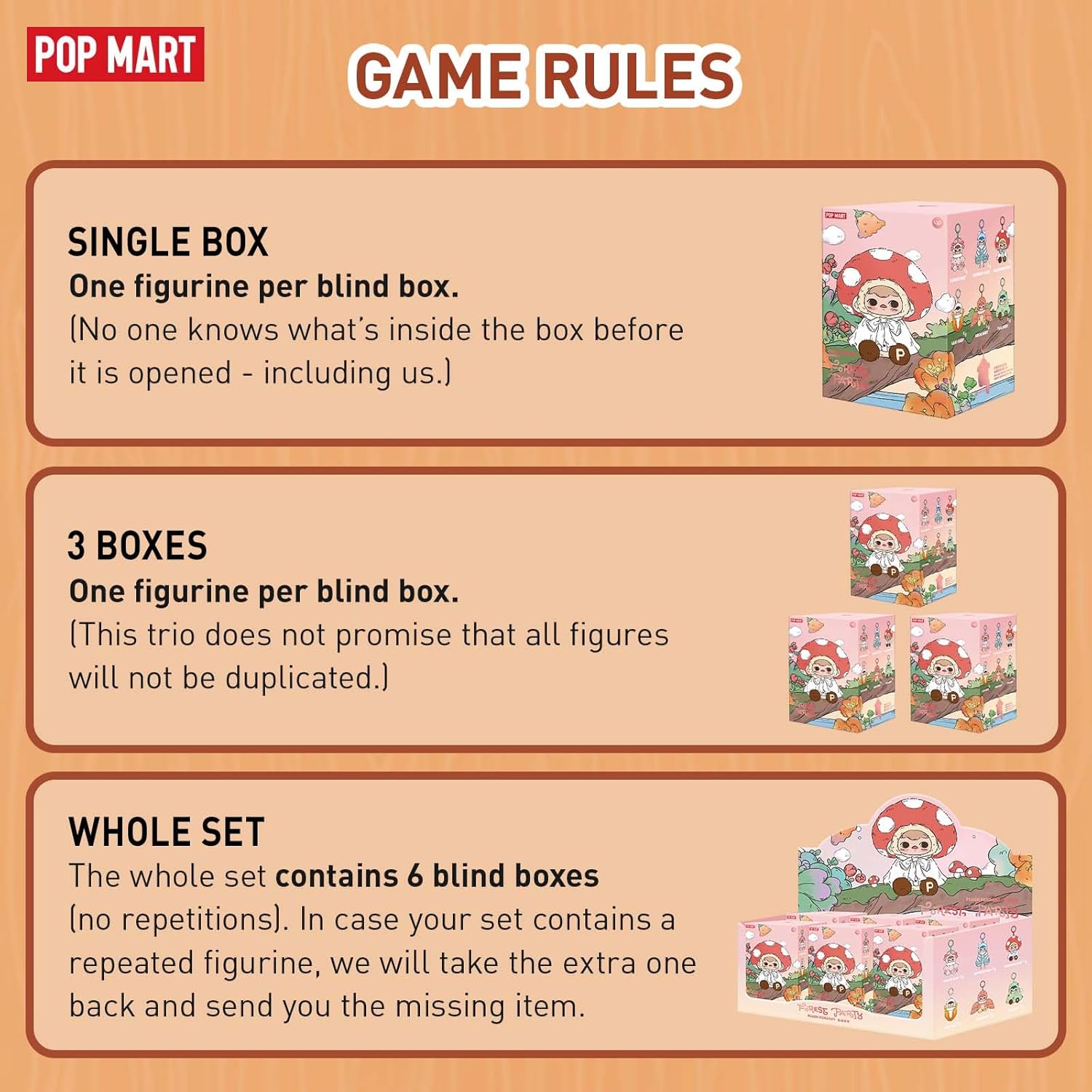 POP MART PUCKY Forest Party Vinyl Plush Pendant Blind Box Figures, Random Design Toys for Modern Home Decor, Collectible Toy Set for Desk Accessories, 6PC