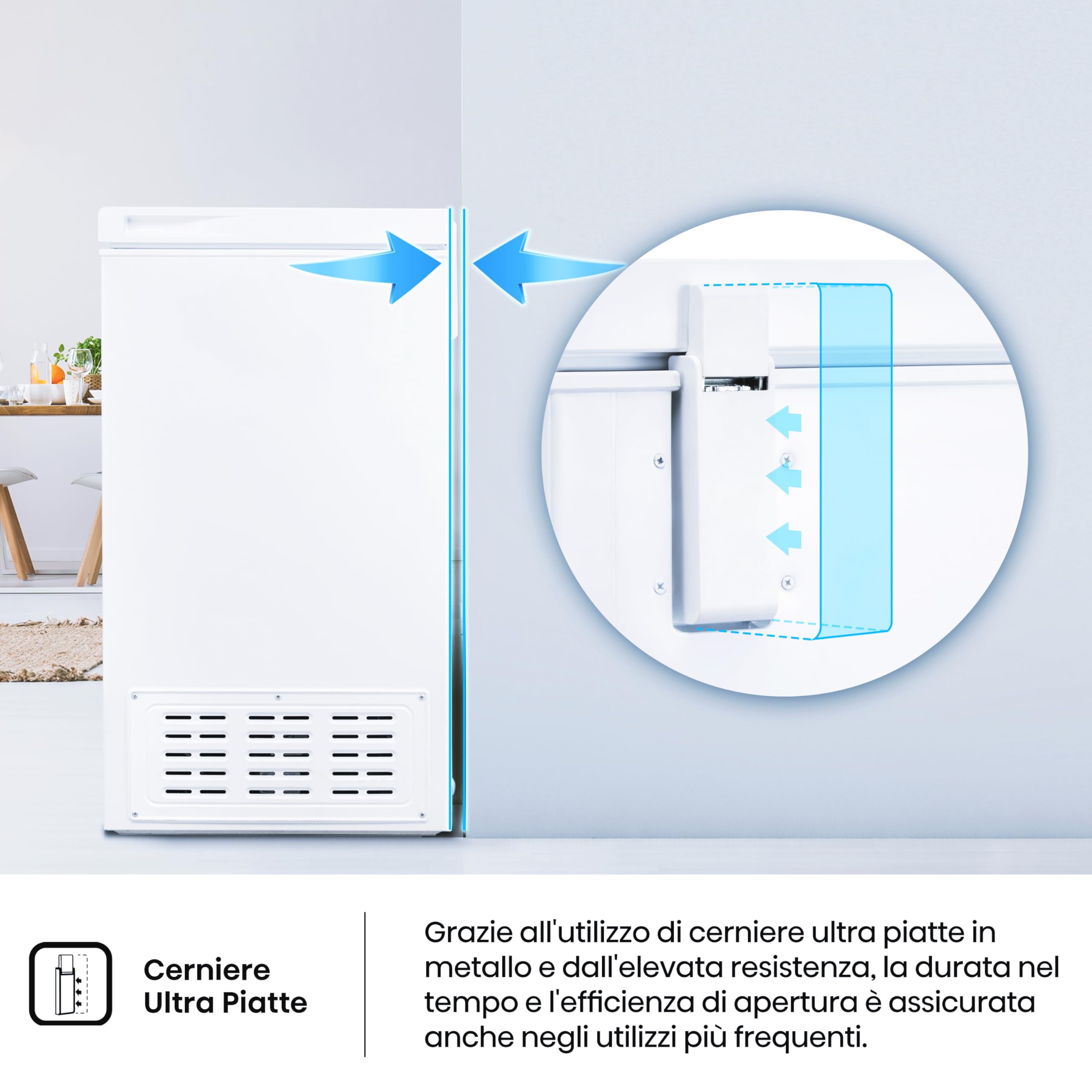 Hisense FT125D4AWE Congelatore a Pozzo 95 L di capacità, Silenzioso 40 dB, Bianco, 54.6 x 47.9 x 85.4 cm