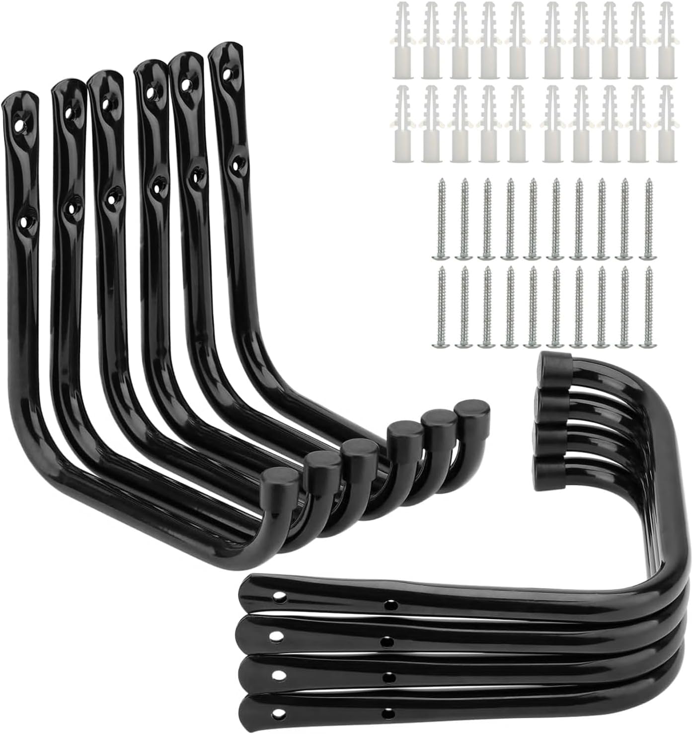 Pack Of 2 Heavy-Duty Wall Mounted Garage Hooks – 85kg Load Capacity Each, Perfect For Ladder Storage