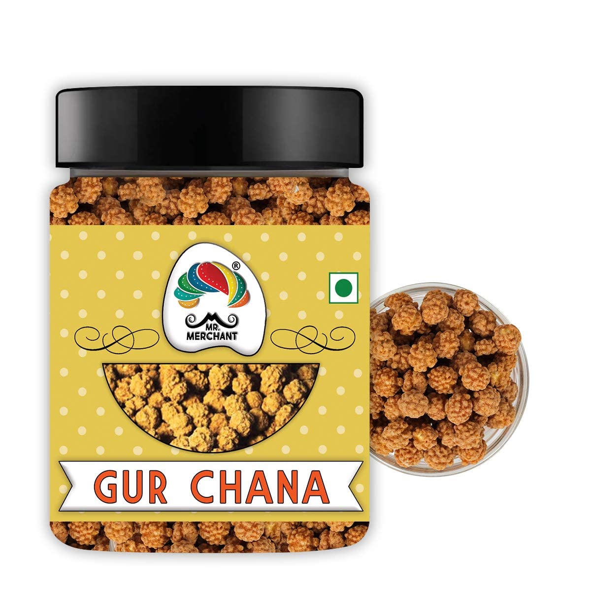 Mr. Merchant Gur Chana, 250g |Deliciously Roasted Chana Coated in Jaggery | _Packing May Vary