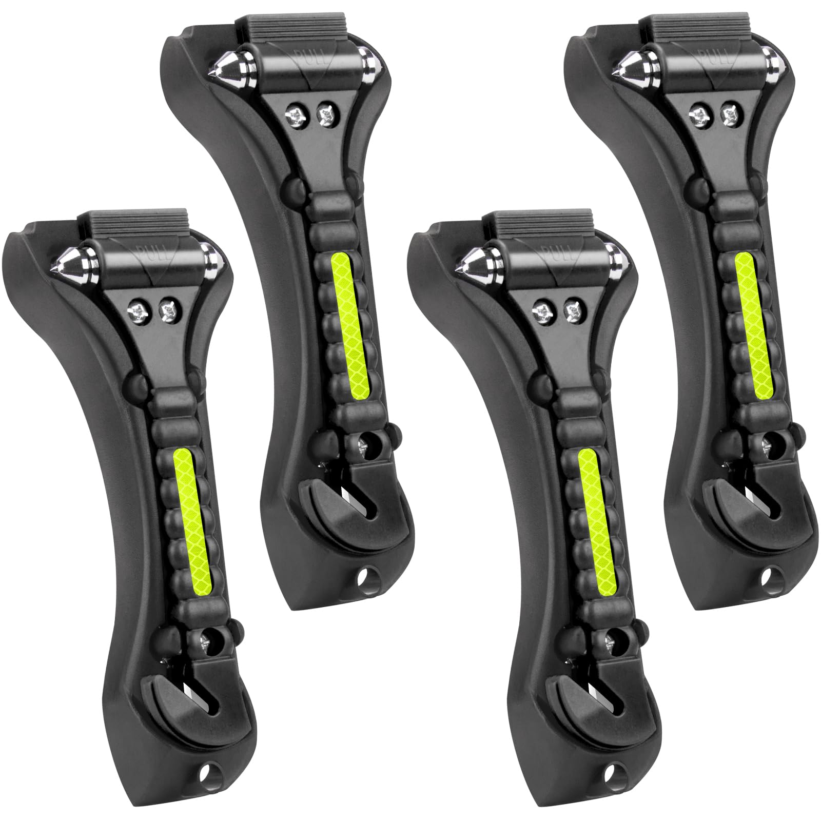 Cleverool Car Safety Hammer Window Breaker, 2-in-1 Emergency Escape Tool with Seat Belt Cutter for Women, 4 Pack Perfect Black Safety Escape Hammer for Car, Family