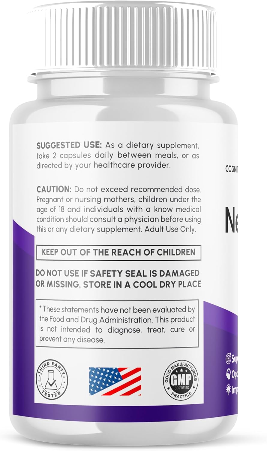(5 Pack) Neurocept Capsules, Official Neurocept Brain Supplement Pills with All Natural Ingredients, Advanced Formula Support Pills with Max Strength Premium Vitamins for Women & Men (300 Capsules) - Image 7