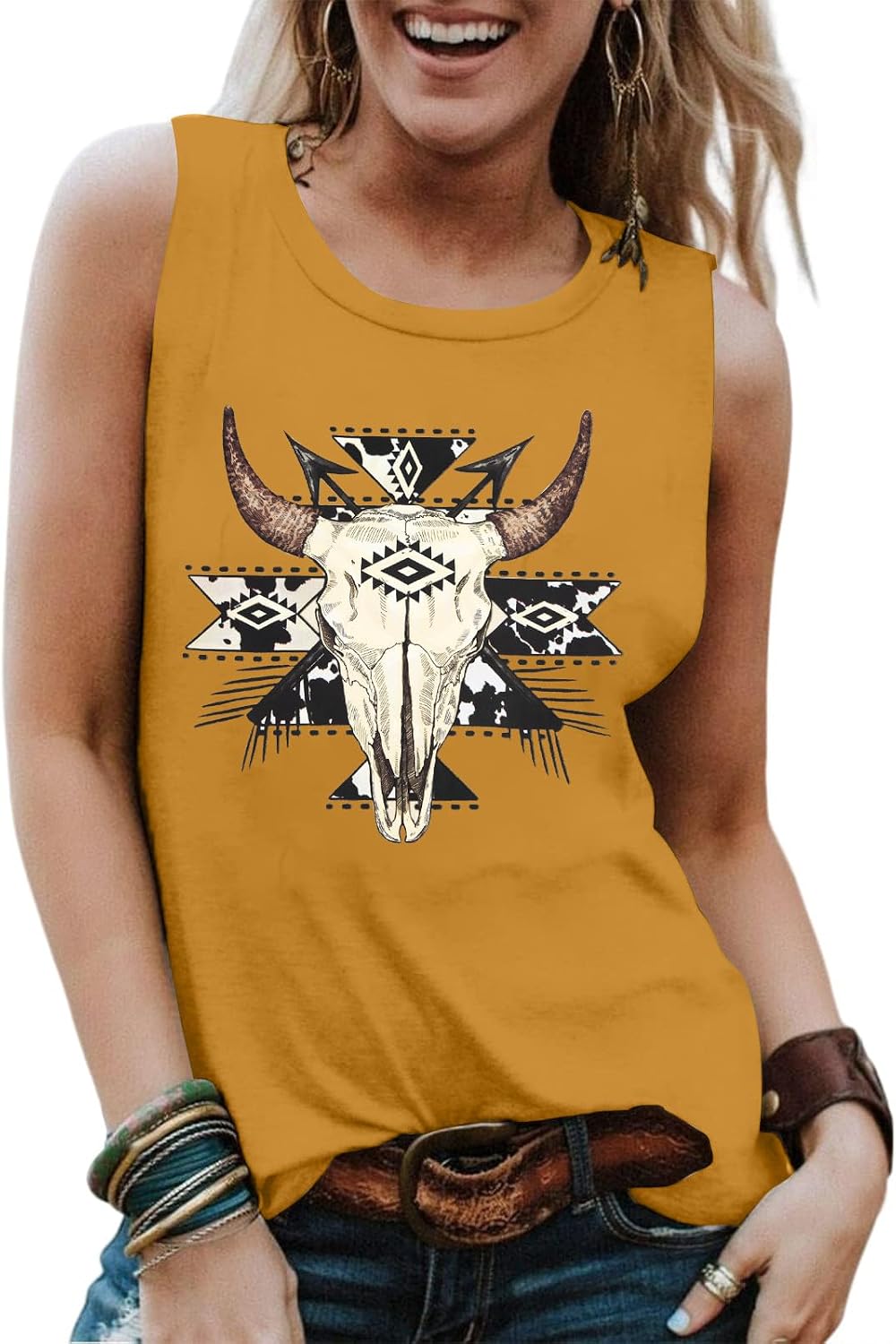 bull skull tank top