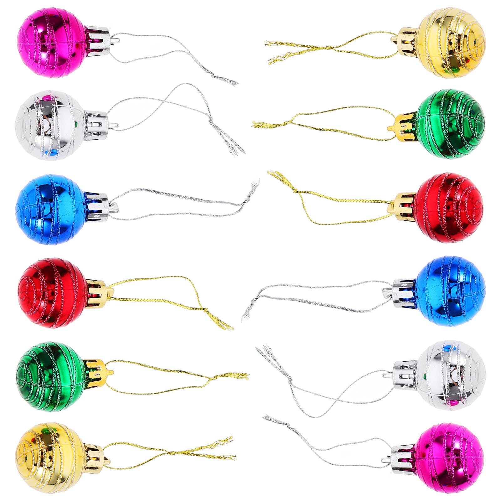Cabilock 12 Piezas Bolas de Navidad Colgantes de Plástico Ligeras Diseño Festivo para Decoración de Árbol y Puerta en Celebraciones Navideñas y Aniversarios