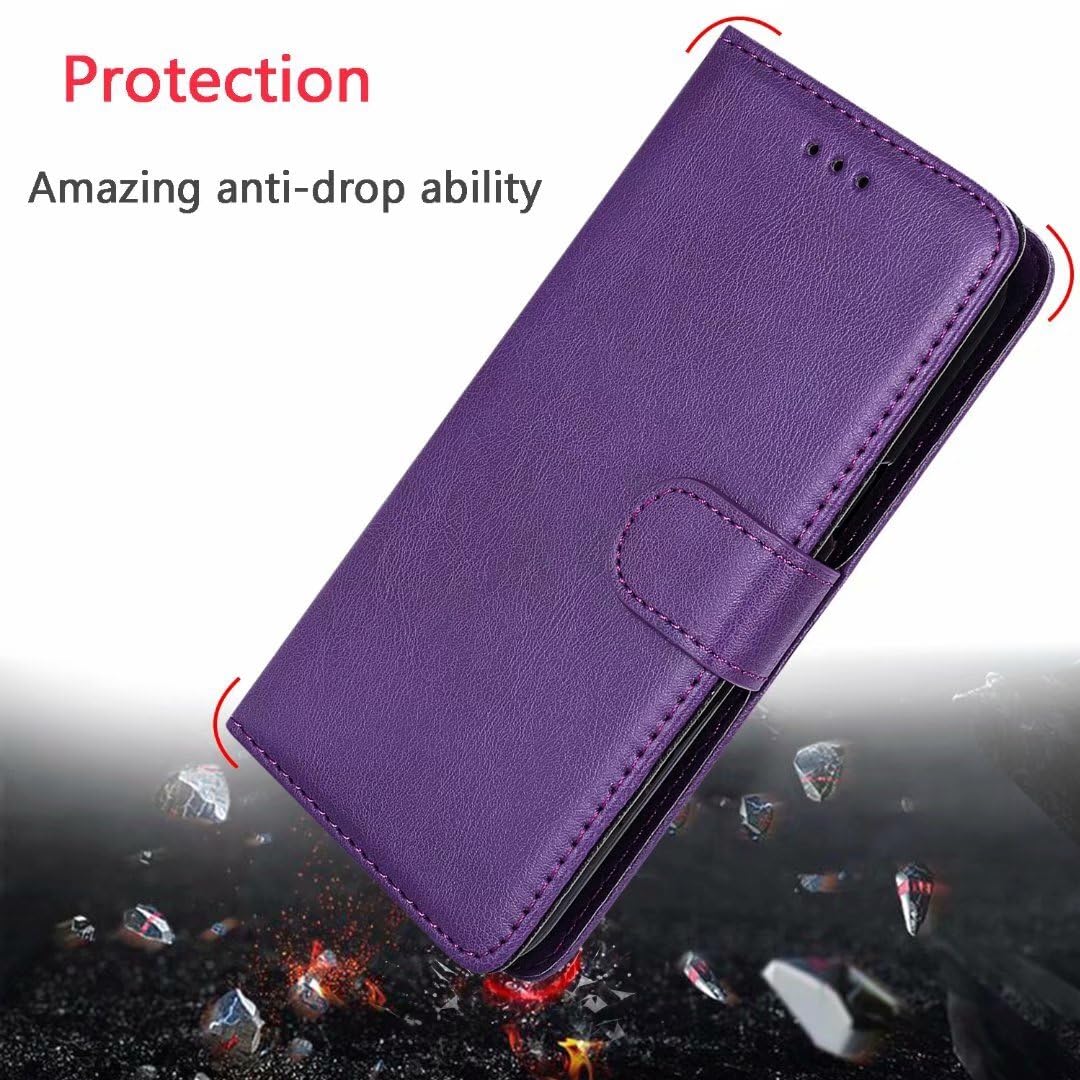Generic Étui compatible avec Samsung Galaxy S10 (couleur : violet) Portefeuille élégant en cuir avec fermeture magnétique en silicone pour téléphone