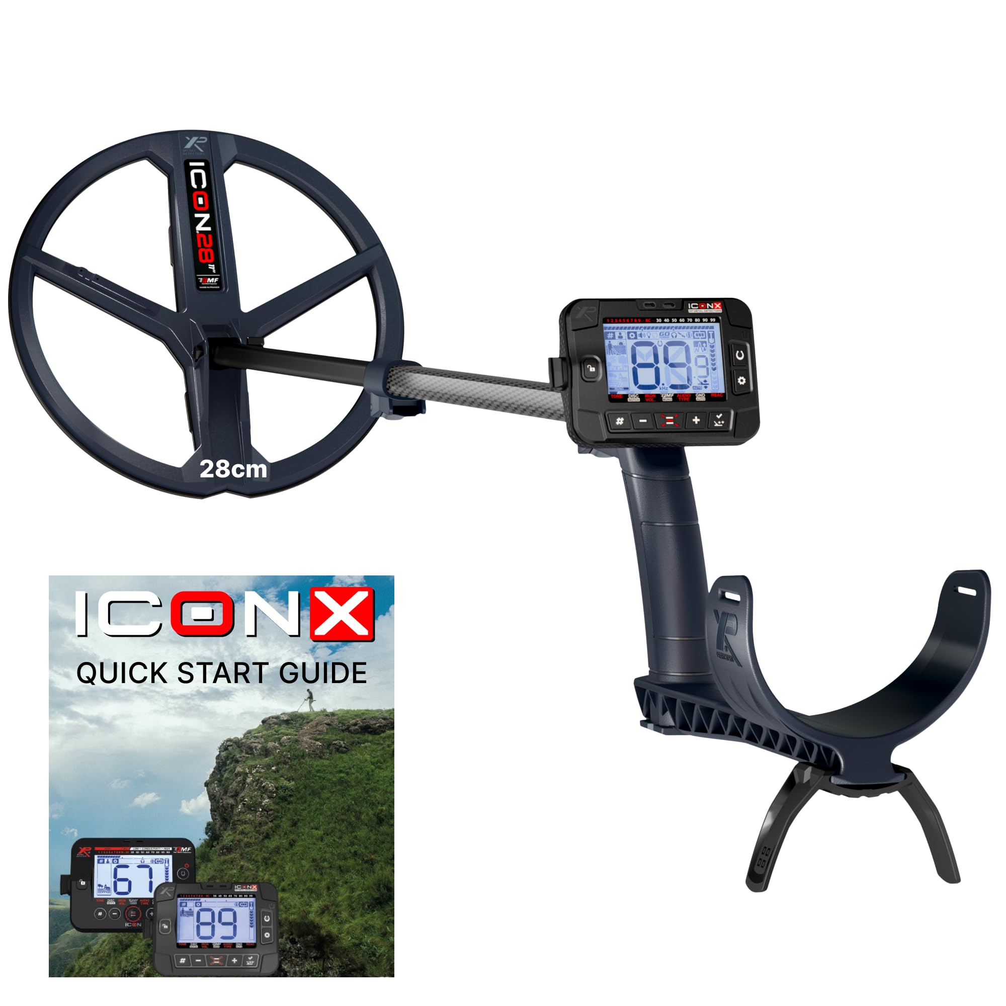 XP Metal Detectors ICONX – Leistungsstarker, einfacher und vielseitiger kabelloser Multifrequenz-Metalldetektor, Ultraleicht, wasserdicht, 28 cm FMF-Spule, kompatibel mit Deus II (ICONX-28FMFRC)
