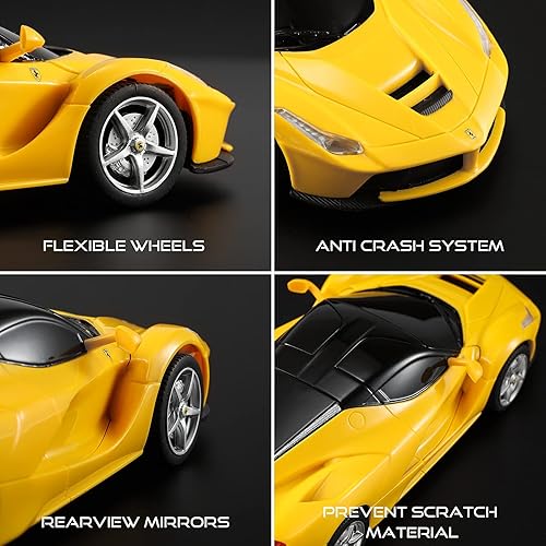 Miniatura 6 de SainSmart Jr. Paquete de coche Rastar Lamborghini con coche Ferrari, color amarillo