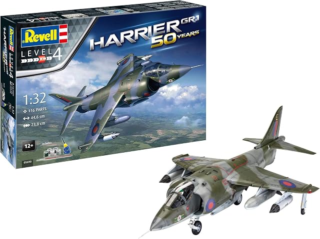 Revell RV05690 05690 5690 Hawker Harrier GR Mk.1 Gift Set Plastic Model kit, Multicoloured, 1:32