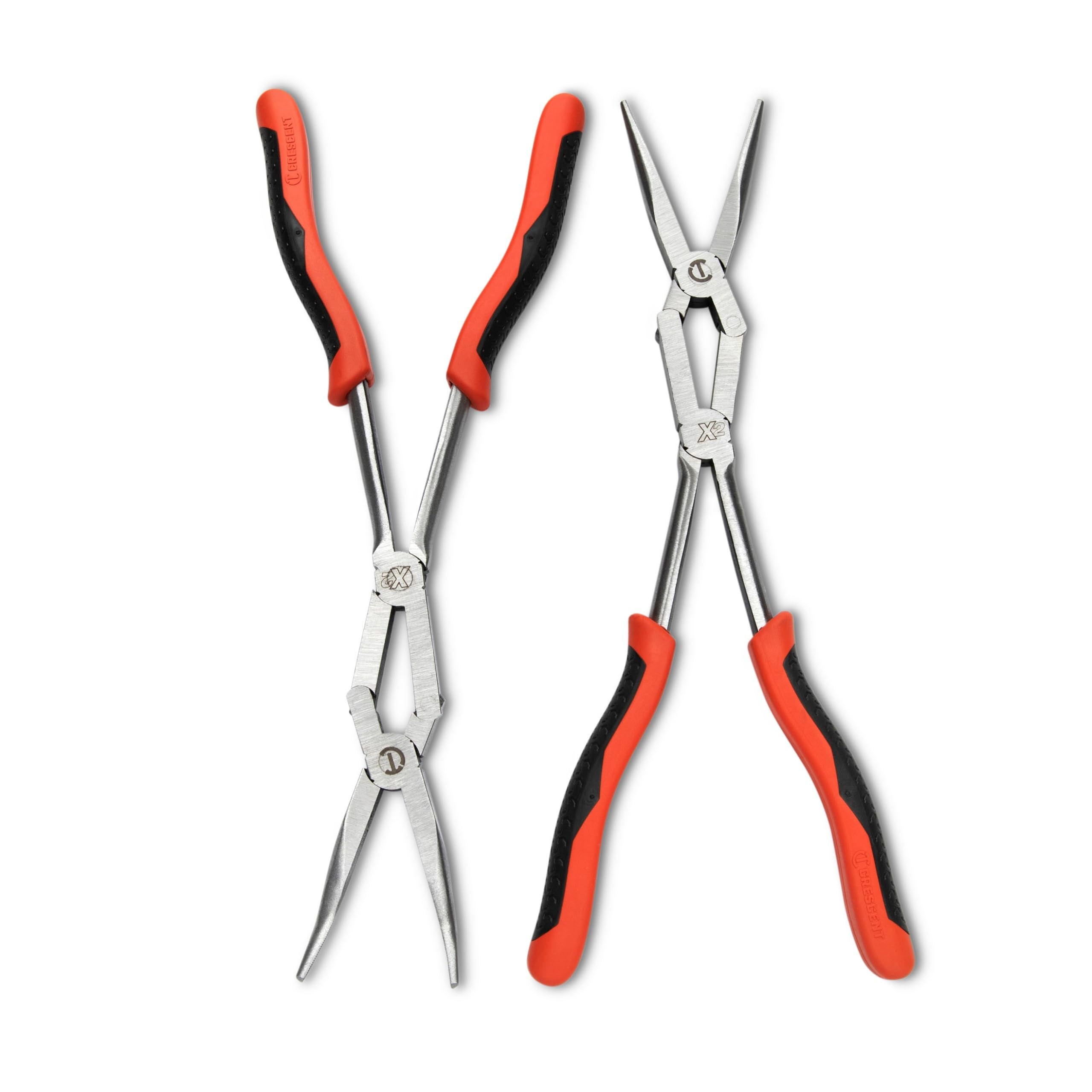 Crescent 2 szt. X2™ prosty i wygięty długi nosek zestaw szczypiec z podwójnym materiałem - PSX204C-06