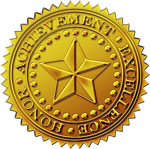 Great Papers! Starburst Embossed and Gold Foil Certificate Seal, 1.75", 48 Count (903419)
